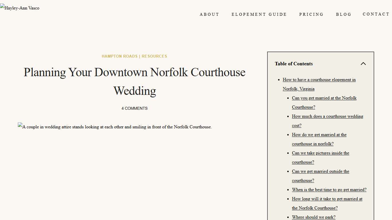 Planning Your Downtown Norfolk Courthouse Wedding