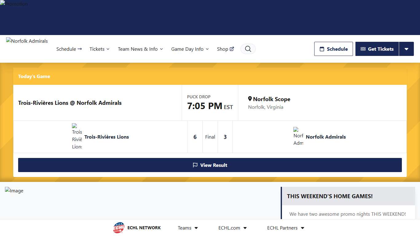 Norfolk Admirals Norfolk, VA Professional Hockey